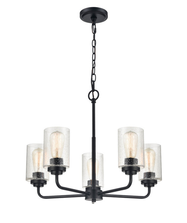 Millennium - 9605-MB - Five Light Chandelier - Moven - Matte Black from Lighting & Bulbs Unlimited in Charlotte, NC