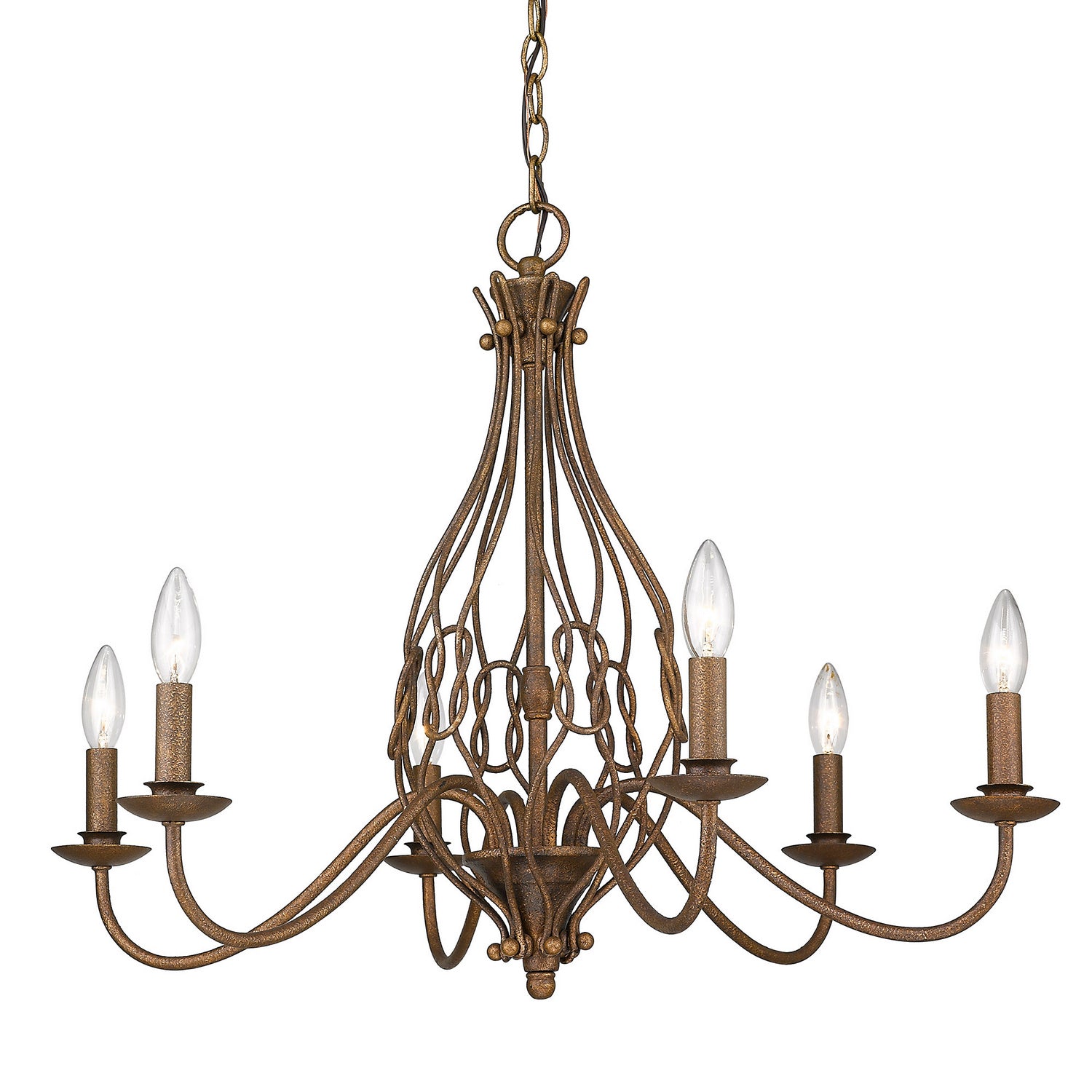 Golden - 1349-6 BC - Six Light Chandelier - Antoinette BC - Burnished Chestnut from Lighting & Bulbs Unlimited in Charlotte, NC