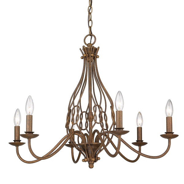 Golden - 1349-6 BC - Six Light Chandelier - Antoinette BC - Burnished Chestnut from Lighting & Bulbs Unlimited in Charlotte, NC