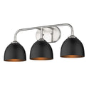 Golden - 6956-BA3 PW-BLK - Three Light Bath Vanity - Zoey PW - Pewter from Lighting & Bulbs Unlimited in Charlotte, NC