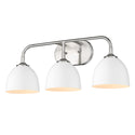 Golden - 6956-BA3 PW-WHT - Three Light Bath Vanity - Zoey PW - Pewter from Lighting & Bulbs Unlimited in Charlotte, NC