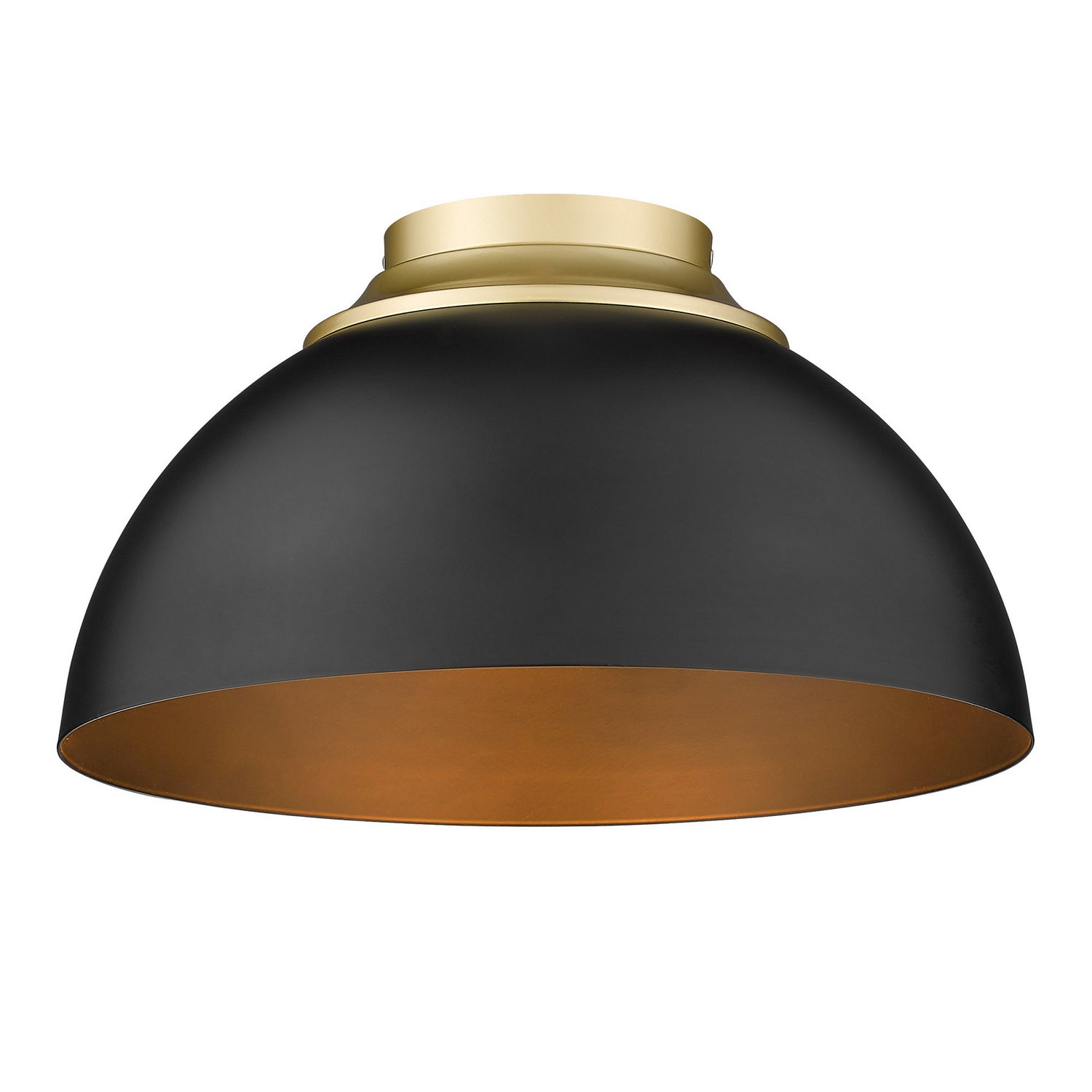 Golden - 6956-FM OG-BLK - Three Light Flush Mount - Zoey OG - Olympic Gold from Lighting & Bulbs Unlimited in Charlotte, NC