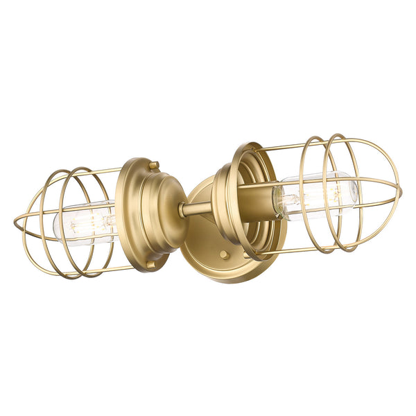 Golden - 9808-2W BCB - Two Light Wall Sconce - Seaport BCB - Brushed Champagne Bronze from Lighting & Bulbs Unlimited in Charlotte, NC