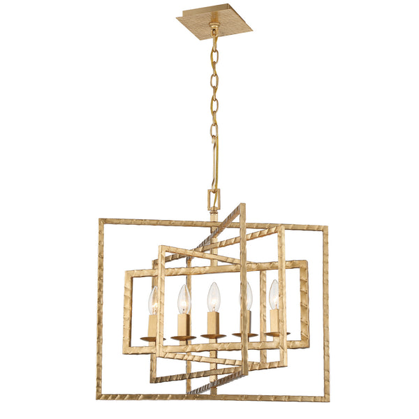 Crystorama - 336-GA - Five Light Chandelier - Capri - Antique Gold from Lighting & Bulbs Unlimited in Charlotte, NC