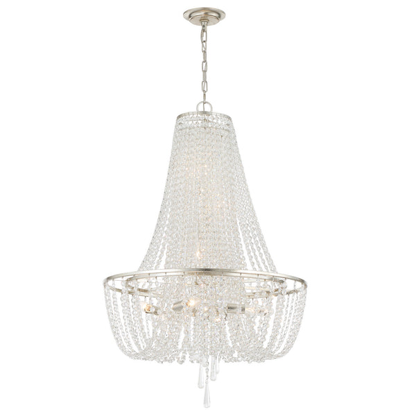 Crystorama - ARC-1917-SA-CL-MWP - Nine Light Chandelier - Arcadia - Antique Silver from Lighting & Bulbs Unlimited in Charlotte, NC