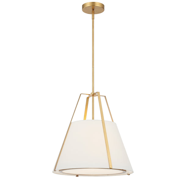 Crystorama - FUL-904-GA - Three Light Pendant - Fulton - Antique Gold from Lighting & Bulbs Unlimited in Charlotte, NC