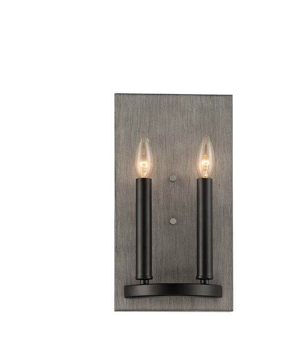 Minka-Lavery - 3872-693 - Two Light Wall Mount - Rawson Ridge - Aged Silverwood And Coal from Lighting & Bulbs Unlimited in Charlotte, NC