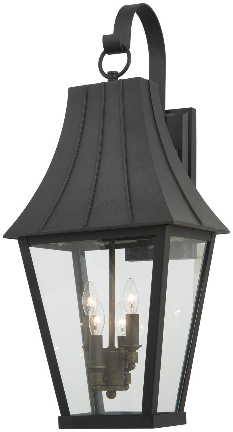 Minka-Lavery - 72783-66G - Four Light Outdoor Wall Mount - Chateau Grande - Coal W/Gold from Lighting & Bulbs Unlimited in Charlotte, NC