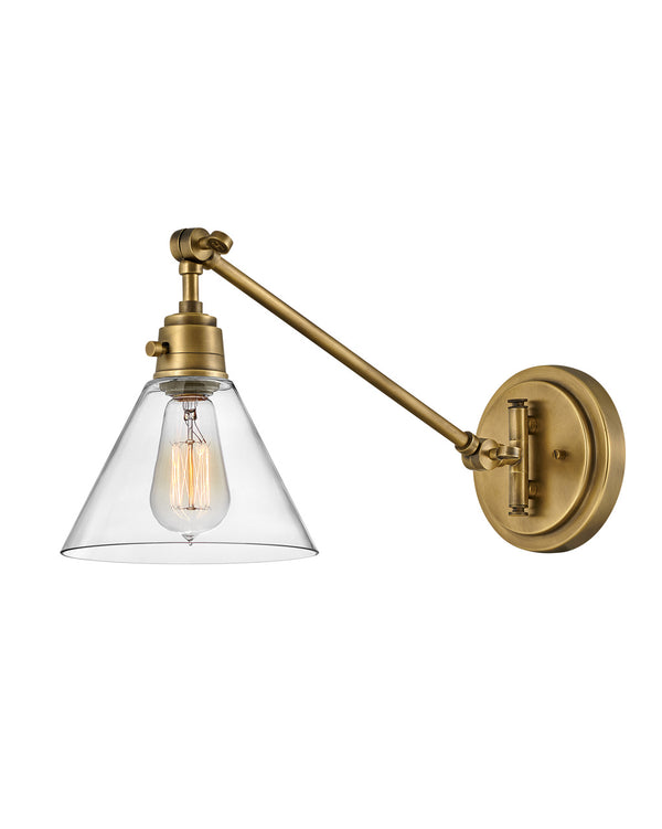 Hinkley - 3690HB-CL - LED Wall Sconce - Arti - Heritage Brass with Clear glass from Lighting & Bulbs Unlimited in Charlotte, NC