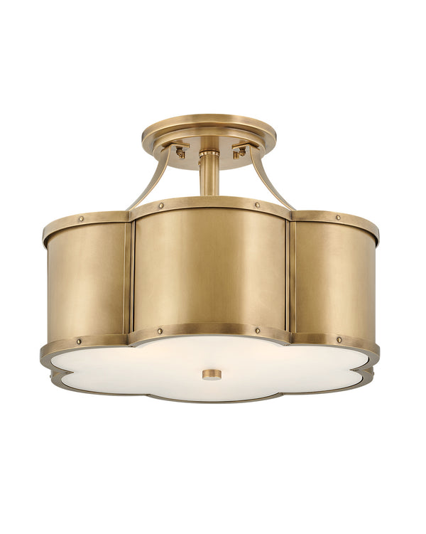 Hinkley - 4444HB - LED Semi-Flush Mount - Chance - Heritage Brass from Lighting & Bulbs Unlimited in Charlotte, NC