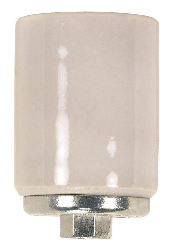 Keyless Porcelain Mogul Socket With Metal 1/4 IP Cap, Glazed, 1500W, 600V Socket by Satco