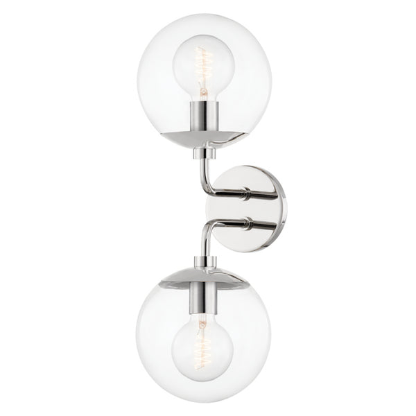 Mitzi - H503102-PN - Two Light Wall Sconce - Meadow - Polished Nickel from Lighting & Bulbs Unlimited in Charlotte, NC