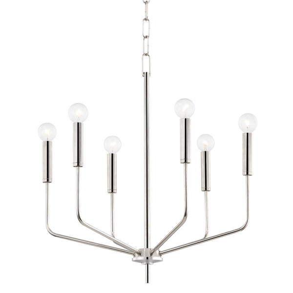 Mitzi - H516806-PN - Six Light Chandelier - Bailey - Polished Nickel from Lighting & Bulbs Unlimited in Charlotte, NC