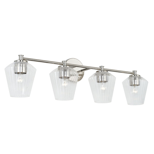 Capital Lighting - 141441PN-507 - Four Light Vanity - Beau - Polished Nickel from Lighting & Bulbs Unlimited in Charlotte, NC