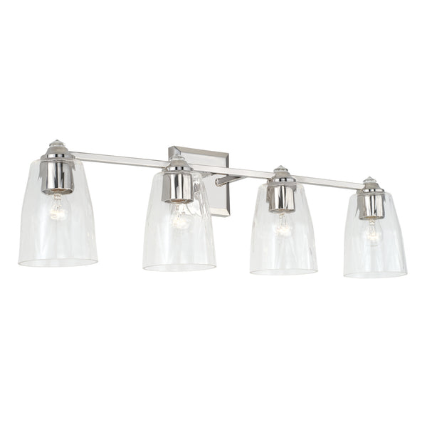Capital Lighting - 141841PN-509 - Four Light Vanity - Laurent - Polished Nickel from Lighting & Bulbs Unlimited in Charlotte, NC
