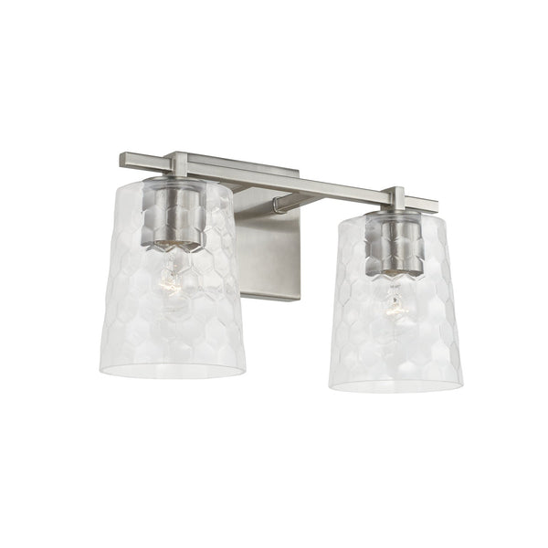 Two Light Vanity from the Burke Collection in Brushed Nickel Finish by Capital Lighting