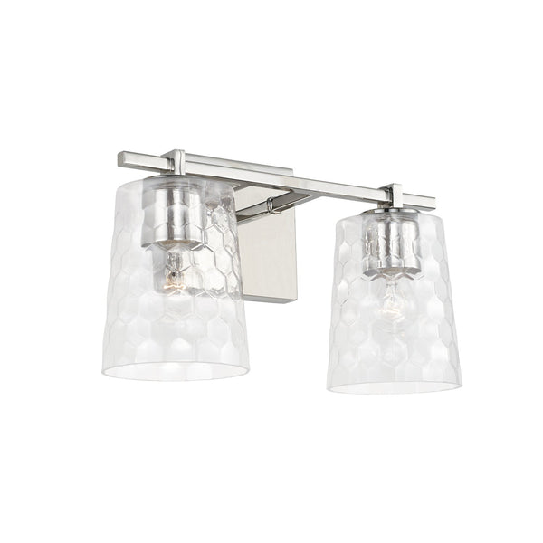 Two Light Vanity from the Burke Collection in Polished Nickel Finish by Capital Lighting