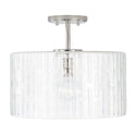 One Light Semi-Flush Mount from the Emerson Collection in Polished Nickel Finish by Capital Lighting