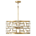 Capital Lighting - 341041NL - Four Light Pendant - Hala - Bleached Natural Jute and Patinaed Brass from Lighting & Bulbs Unlimited in Charlotte, NC