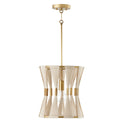 One Light Pendant from the Bianca Collection in Bleached Natural Rope and Patinaed Brass Finish by Capital Lighting