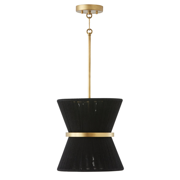 Capital Lighting - 341211KP - One Light Pendant - Cecilia - Black Rope and Patinaed Brass from Lighting & Bulbs Unlimited in Charlotte, NC