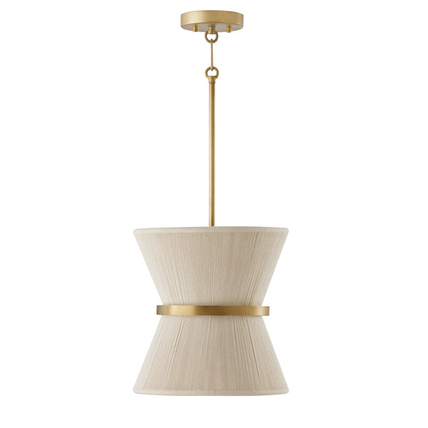 Capital Lighting - 341211NP - One Light Pendant - Cecilia - Bleached Natural Rope and Patinaed Brass from Lighting & Bulbs Unlimited in Charlotte, NC