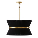 Eight Light Pendant from the Cecilia Collection in Black Rope and Patinaed Brass Finish by Capital Lighting