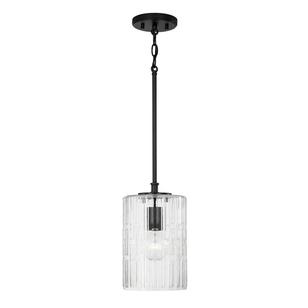 One Light Pendant from the Emerson Collection in Matte Black Finish by Capital Lighting