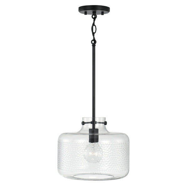 One Light Pendant from the Brighton Collection in Matte Black Finish by Capital Lighting
