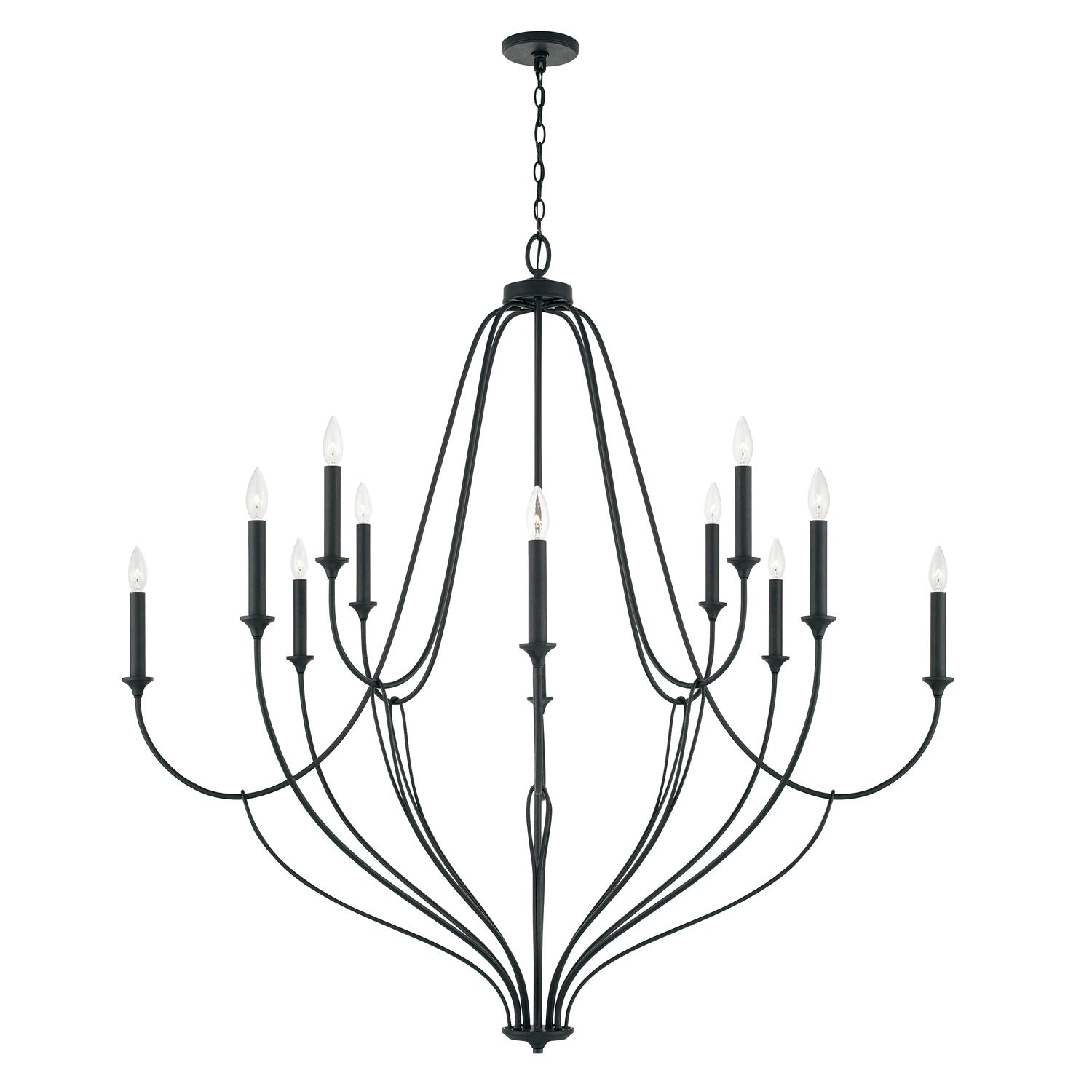 Capital Lighting - 441601BI - 12 Light Chandelier - Bentley - Black Iron from Lighting & Bulbs Unlimited in Charlotte, NC