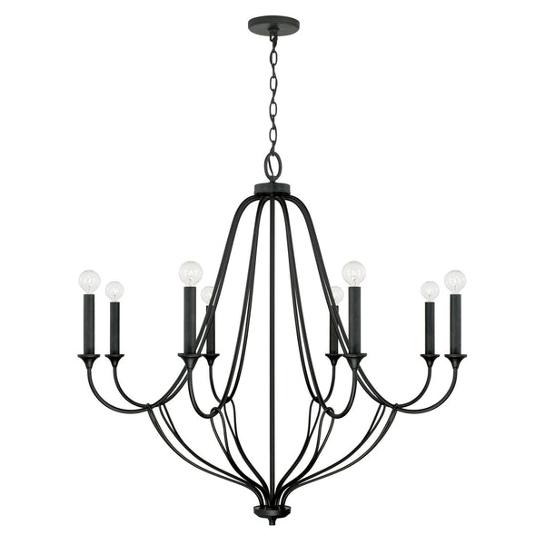 Eight Light Chandelier from the Bentley Collection in Black Iron Finish by Capital Lighting