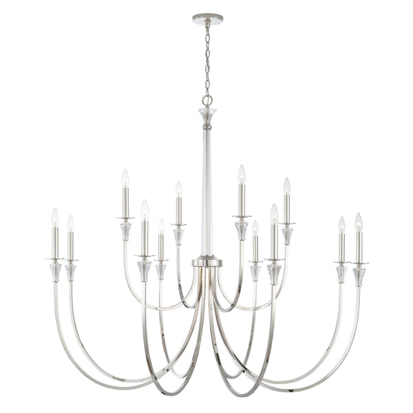 Capital Lighting - 441801PN - 12 Light Chandelier - Laurent - Polished Nickel from Lighting & Bulbs Unlimited in Charlotte, NC