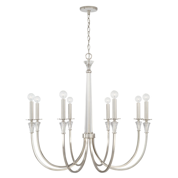 Capital Lighting - 441881PN - Eight Light Chandelier - Laurent - Polished Nickel from Lighting & Bulbs Unlimited in Charlotte, NC