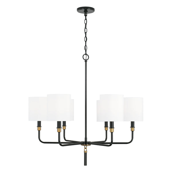 Capital Lighting - 441961YA-702 - Six Light Chandelier - Beckham - Glossy Black and Aged Brass from Lighting & Bulbs Unlimited in Charlotte, NC