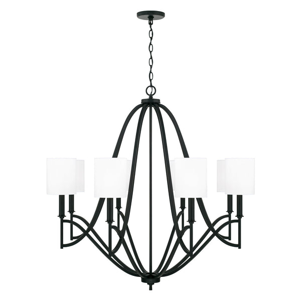 Eight Light Chandelier from the Sylvia Collection in Matte Black Finish by Capital Lighting