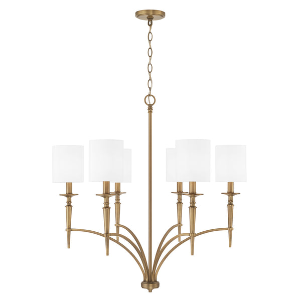 Capital Lighting - 442661AD-701 - Six Light Chandelier - Abbie - Aged Brass from Lighting & Bulbs Unlimited in Charlotte, NC