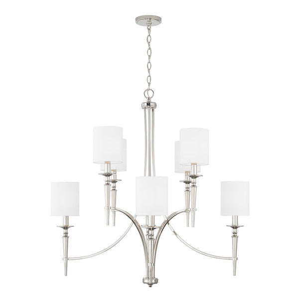 Capital Lighting - 442681PN-701 - Eight Light Chandelier - Abbie - Polished Nickel from Lighting & Bulbs Unlimited in Charlotte, NC