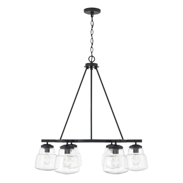 Six Light Chandelier from the Dillon Collection in Matte Black Finish by Capital Lighting
