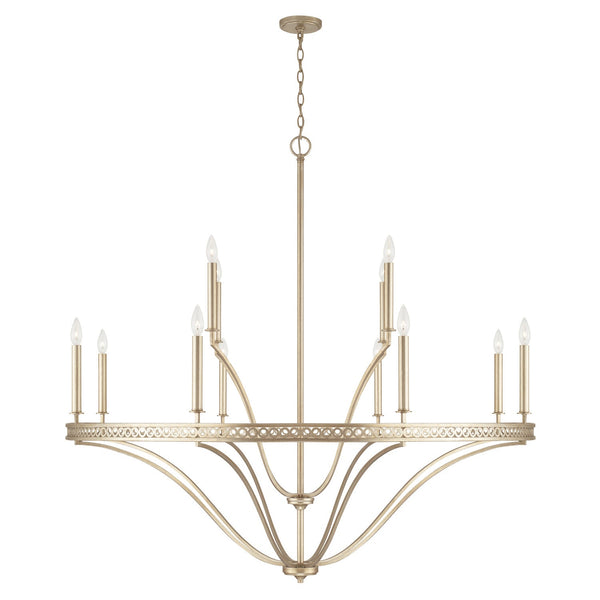 12 Light Chandelier from the Isabella Collection in Winter Gold Finish by Capital Lighting