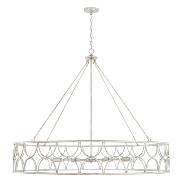 Eight Light Chandelier from the Ricci Collection in Winter White Finish by Capital Lighting