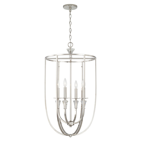 Capital Lighting - 541841PN - Four Light Foyer Pendant - Laurent - Polished Nickel from Lighting & Bulbs Unlimited in Charlotte, NC