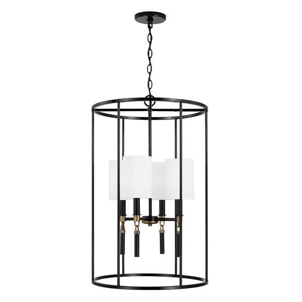 Capital Lighting - 541941YA-700 - Four Light Foyer Pendant - Beckham - Glossy Black and Aged Brass from Lighting & Bulbs Unlimited in Charlotte, NC