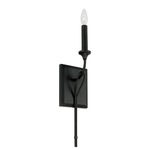 One Light Wall Sconce from the Bentley Collection in Black Iron Finish by Capital Lighting