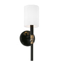 One Light Wall Sconce from the Beckham Collection in Glossy Black and Aged Brass Finish by Capital Lighting