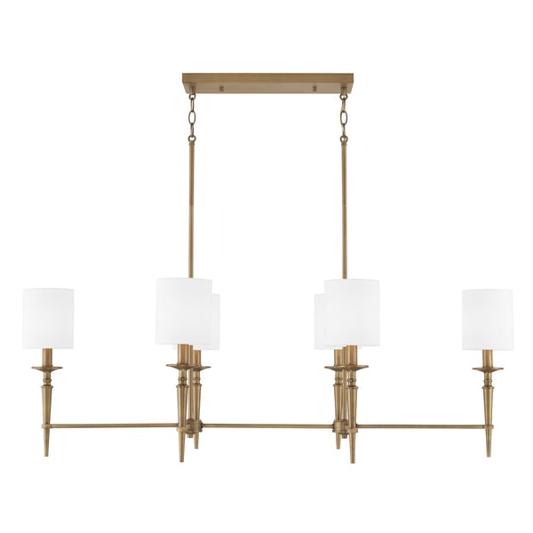 Six Light Island Pendant from the Abbie Collection in Aged Brass Finish by Capital Lighting