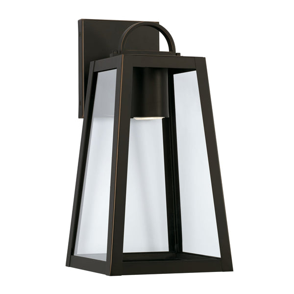 One Light Outdoor Wall Lantern from the Leighton Collection in Oiled Bronze Finish by Capital Lighting