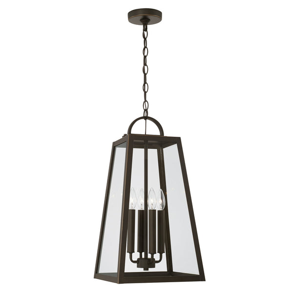 Four Light Outdoor Hanging Lantern from the Leighton Collection in Oiled Bronze Finish by Capital Lighting