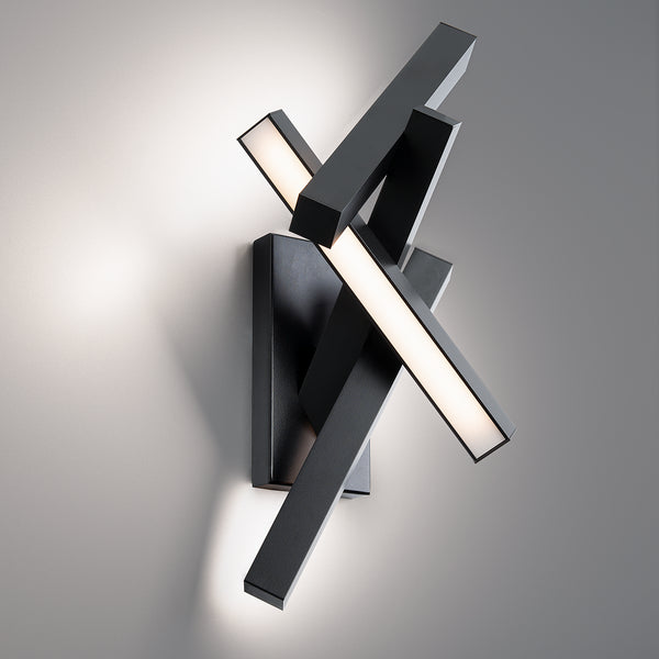 Modern Forms - WS-W64824-BK - LED Outdoor Wall Sconce - Chaos - Black from Lighting & Bulbs Unlimited in Charlotte, NC