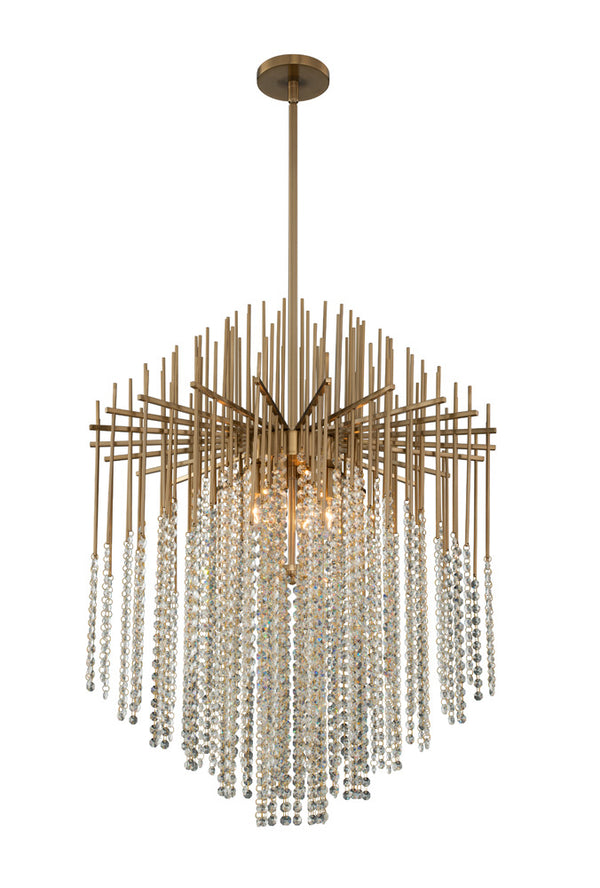 Allegri - 037655-038-FR001 - Six Light Pendant - Estrella - Brushed Champagne Gold from Lighting & Bulbs Unlimited in Charlotte, NC