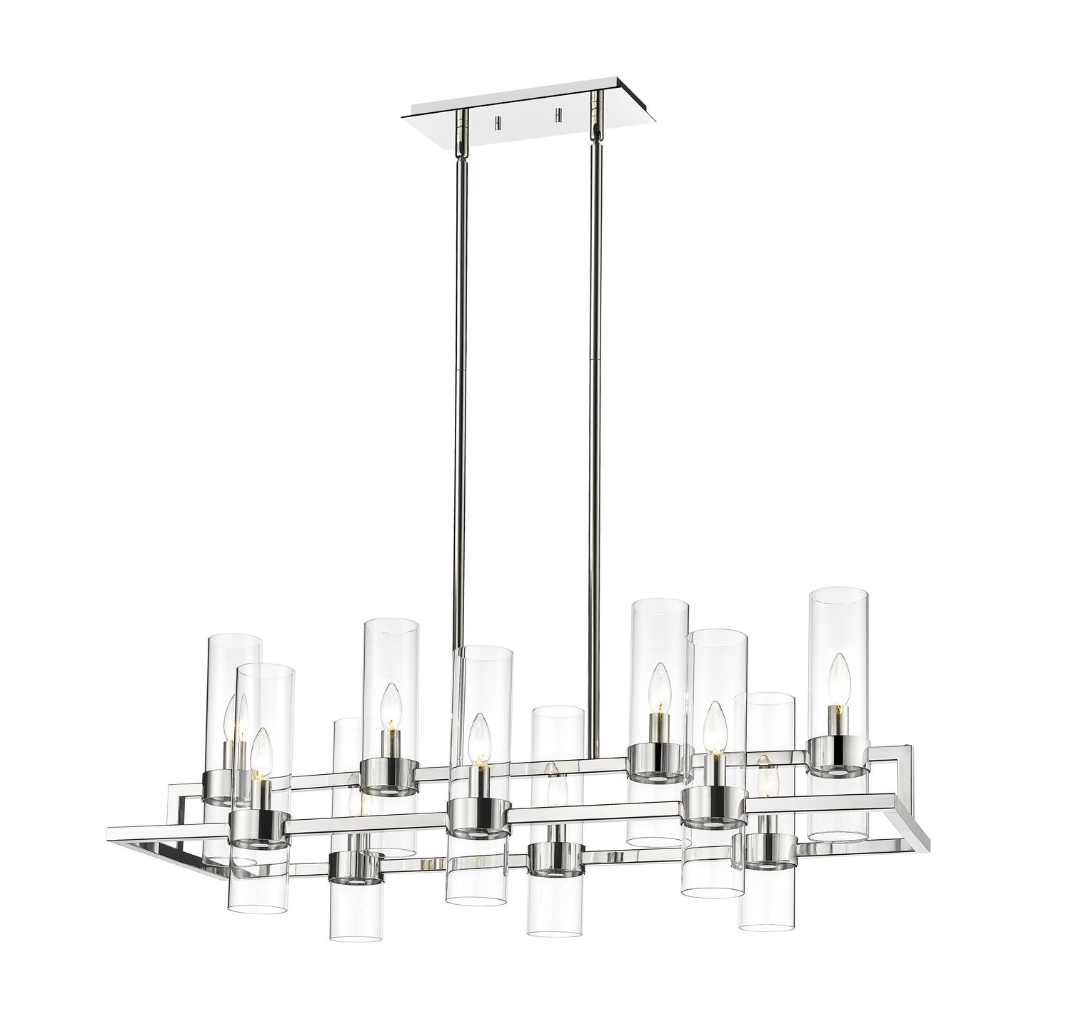 Z-Lite - 4008-10PN - Ten Light Island/Billiard - Datus - Polished Nickel from Lighting & Bulbs Unlimited in Charlotte, NC